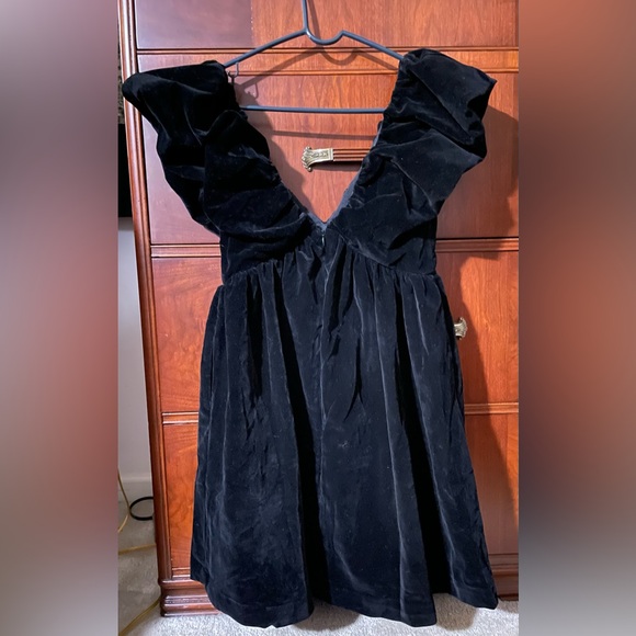 Anthropologie Endless Rose Black Velvet Mini Dress with Satin Bow size S NWT - Picture 8 of 10